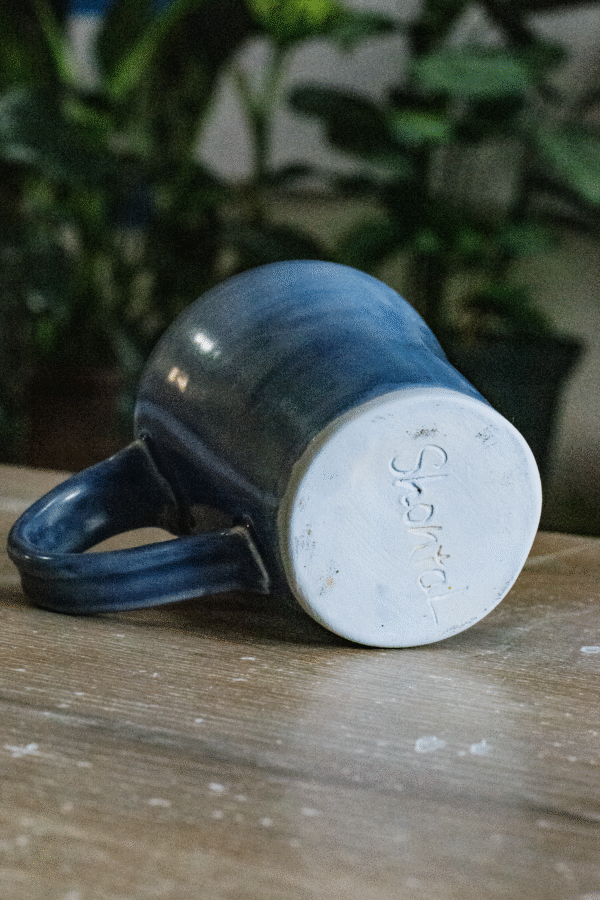Handcrafted Blue Mug – 12oz Stoneware | Food, Dishwasher & Microwave Safe - Image 4